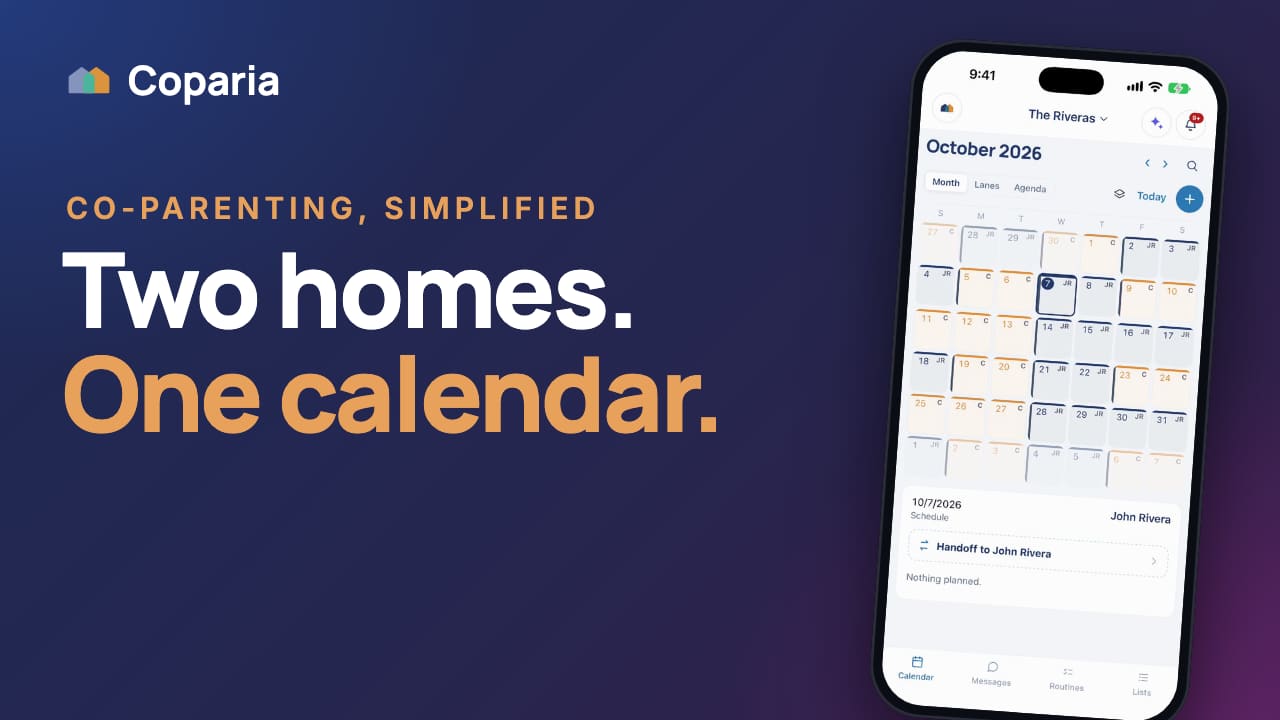 Video thumbnail: Coparia: two homes, one calendar for co-parents